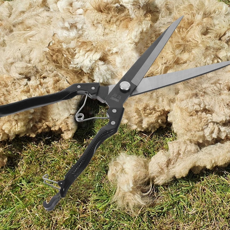 Yardwe مقصات الأغنام البيطرية 13.78 بوصة من الفولاذ الكربوني اليدوي مع مقبض مريح لتشذيب الحيوانات الزراعية بما في ذلك الأغنام والماعز والأبقار - Image 5